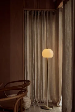 Ball Glass gulvlampe, sand grey