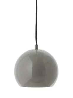 Ball pendel Ø18, blank varm grå