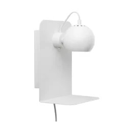 Ball væglampe m/USB, mat hvid