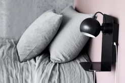 Ball væglampe m/USB, mat sort