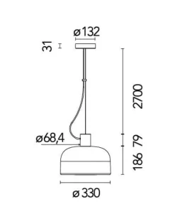 Bellhop Glas S1 pendel, cioko