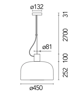 Bellhop Glas S2 pendel, hvid