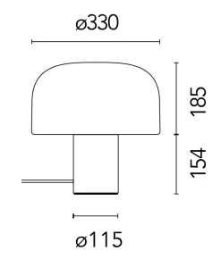 Bellhop Glas T bordlampe, bright aluminium