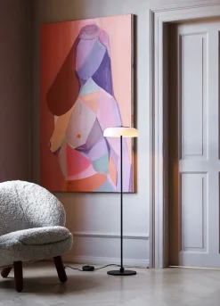 Blossi gulvlampe Ø29, sort/opal