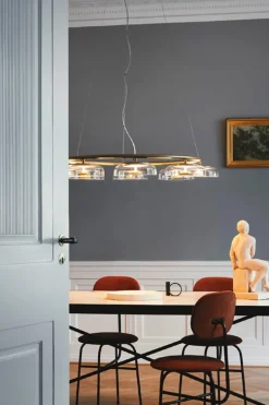 Blossi 8 lysekrone, nordic guld/klar