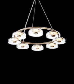Blossi 8 lysekrone, nordic guld/klar