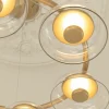 Blossi 6 lysekrone, nordic guld/klar