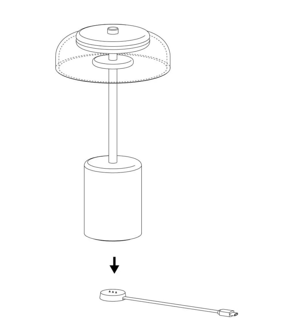 Blossi Mini Portable bordlampe / batterilampe, nordic guld/klar