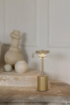 Blossi Mini Portable bordlampe / batterilampe, nordic guld/klar