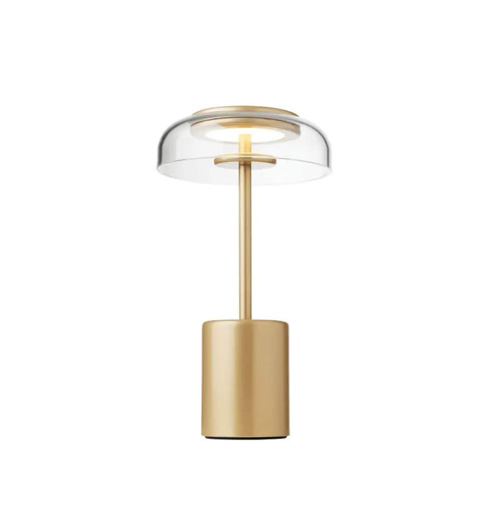 Blossi Mini Portable bordlampe / batterilampe, nordic guld/klar