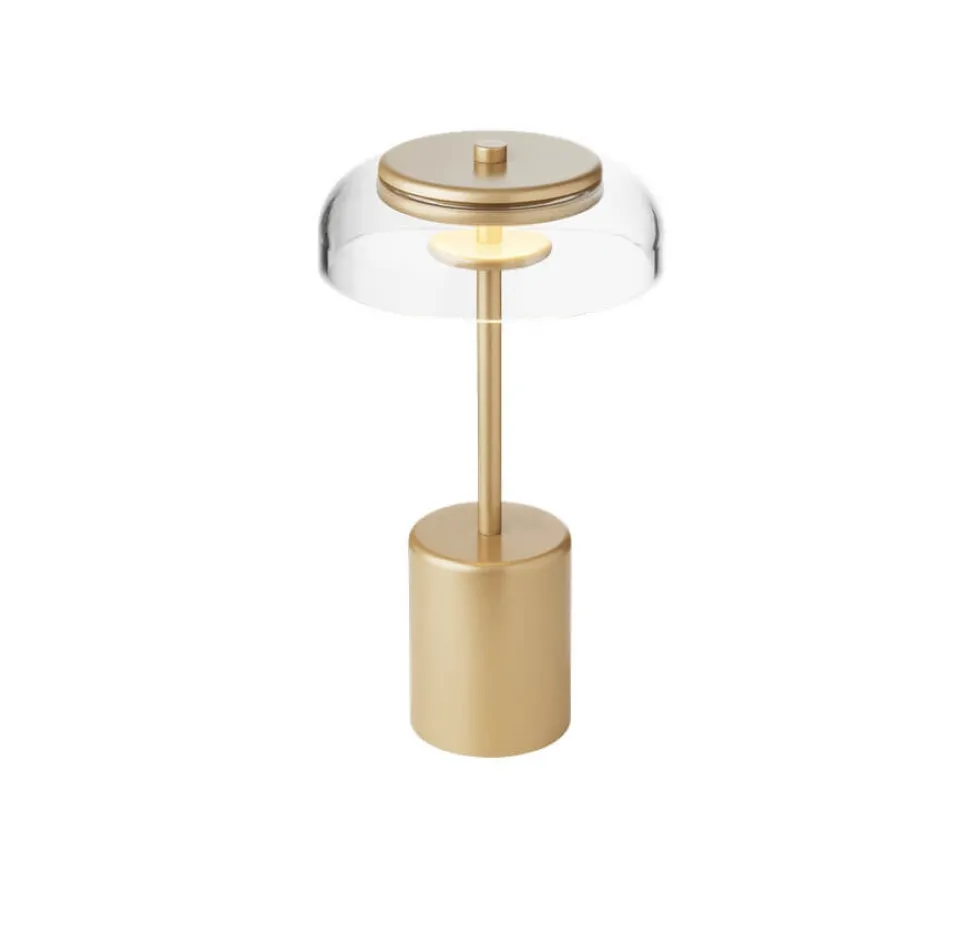 Blossi Mini Portable bordlampe / batterilampe, nordic guld/klar