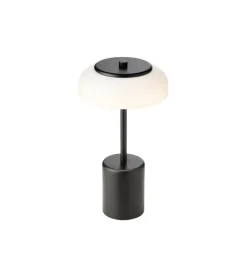 Blossi Mini Portable bordlampe / batterilampe, sort/opal