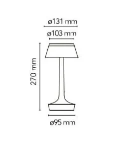 Bon Jour Unplugged batterilampe / bordlampe, black krom