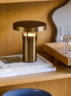 BringMe Portable Mini bordlampe / batterilampe, bruneret messing