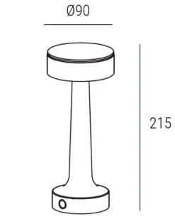Buddy T1 batterilampe / bordlampe, mat grå
