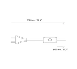 Cablekit, hvid ledning m/afbryder