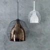 Cage pendel Large, hvid/bronze