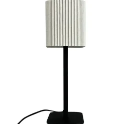 Calix bordlampe m/oval stofskærm, natur/sort