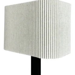 Calix bordlampe m/oval stofskærm, natur/sort