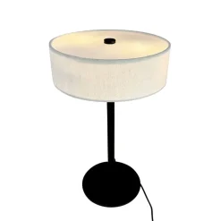 Calix bordlampe m/stofskærm, natur/sort