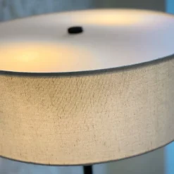 Calix bordlampe m/stofskærm, natur/sort