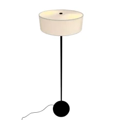 Calix gulvlampe med stofskærm, natur/sort