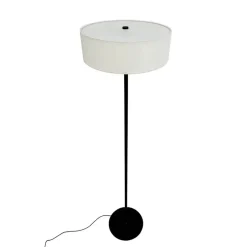 Calix gulvlampe med stofskærm, natur/sort