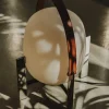 CESTA METÁLICA bordlampe m. læderhåndtag