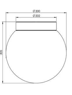 Classic Globe 300 loftlampe / væglampe IP44, sort/mat opal