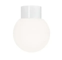 Classic Globe 180 loftlampe / væglampe IP54, hvid/mat opal