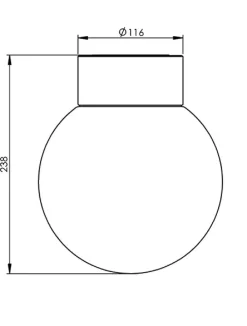 Classic Globe 200 loftlampe / væglampe IP54, sort/mat opal