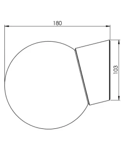 Classic Globe 150 væglampe IP20, hvid/blank opal