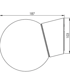 Classic Globe 150 væglampe IP54, sort/mat opal