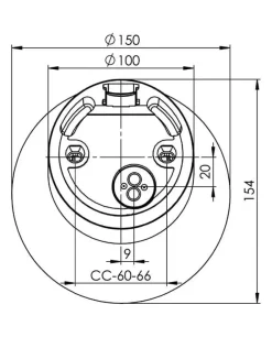 Classic Globe 150 væglampe IP54, sort/mat opal