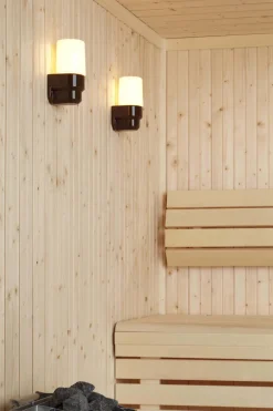 Classic Sauna væglampe, brun