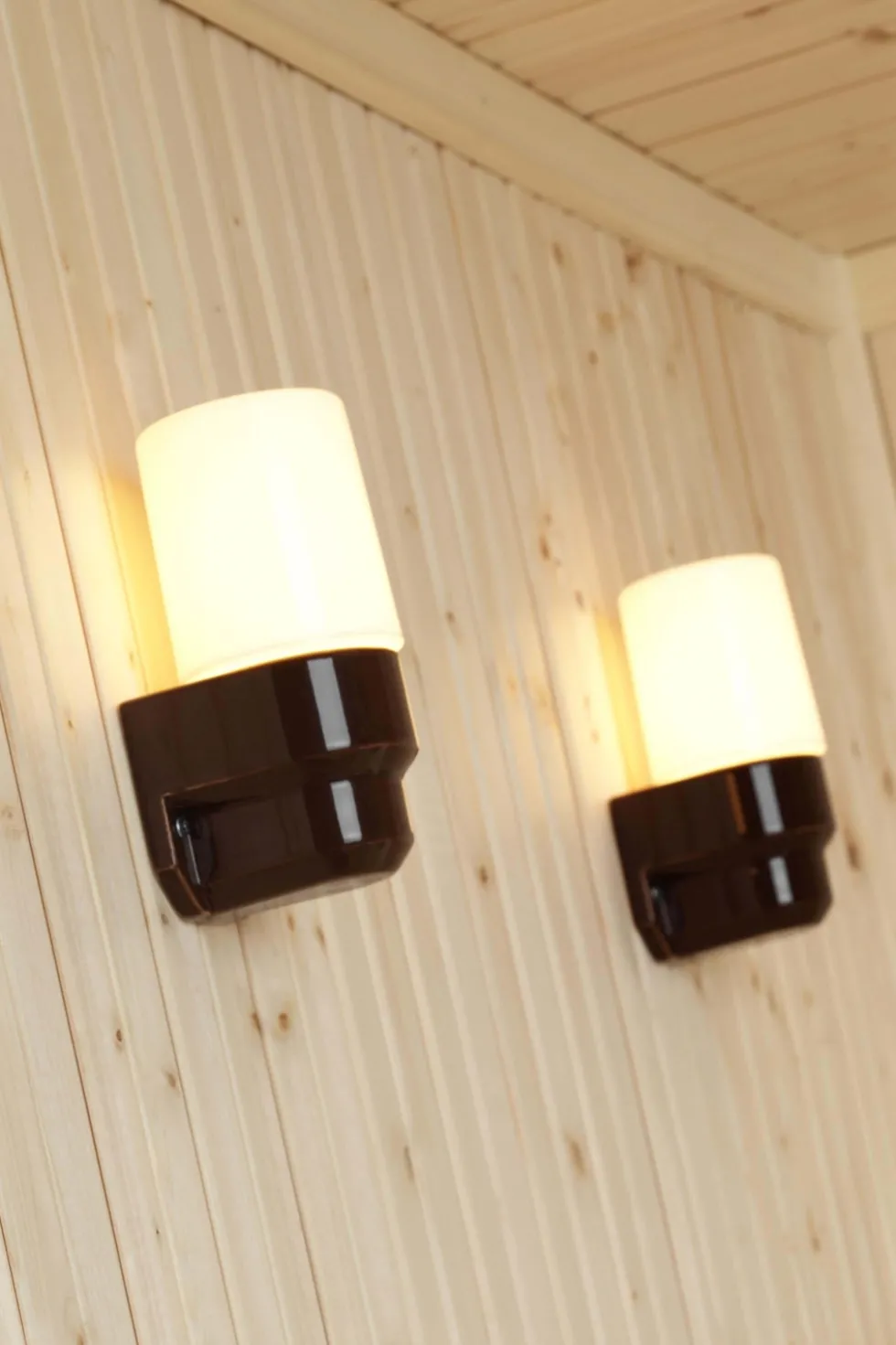 Classic Sauna væglampe, brun