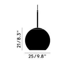 Copper rund pendel Ø25, kobber
