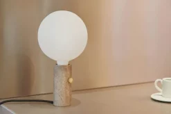 Core pendel / bordlampe, creme travertine
