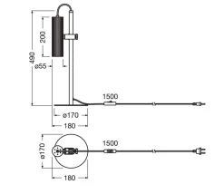 Decor Drums bordlampe, sort