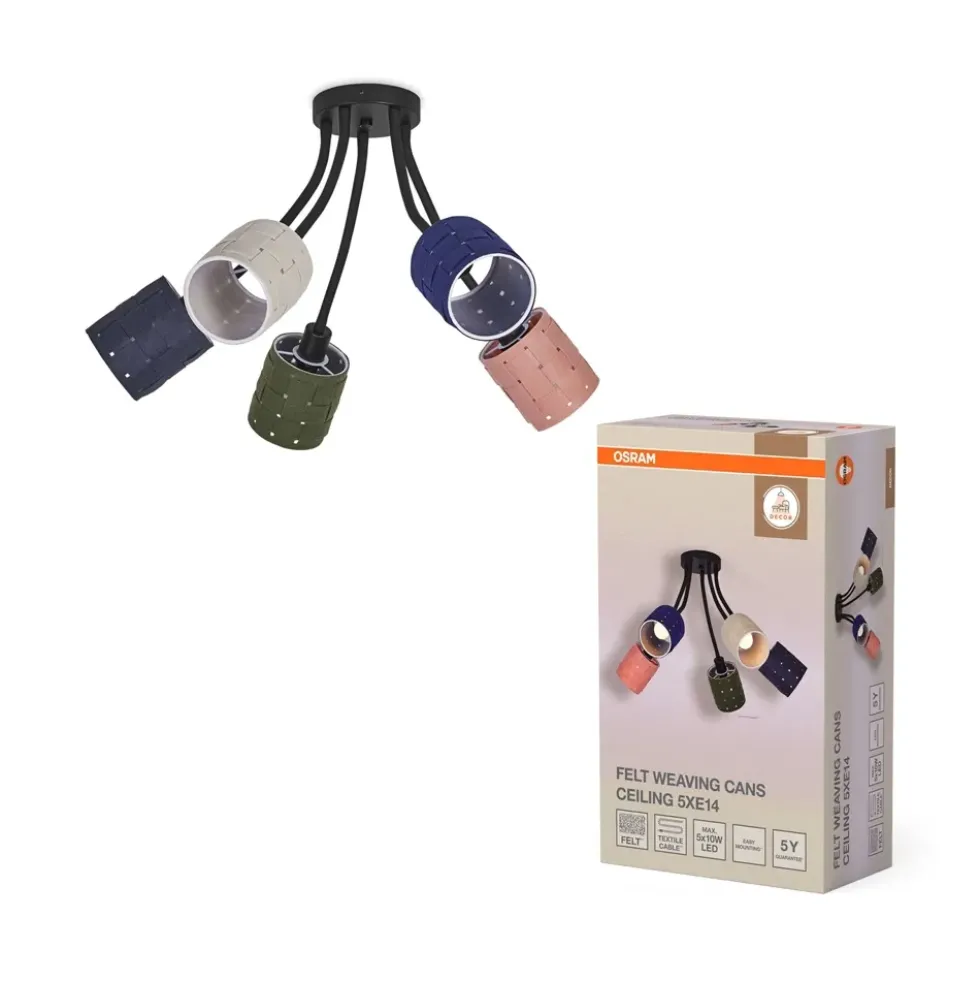 Decor Felt Weaving Cans loftlampe, multifarvet