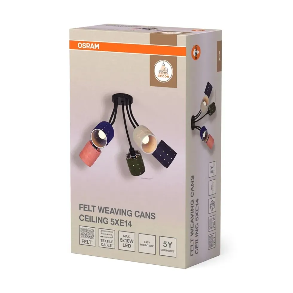 Decor Felt Weaving Cans loftlampe, multifarvet