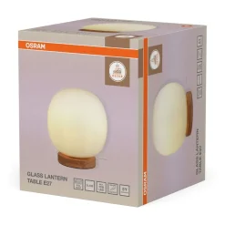 Decor Glass Lantern bordlampe, hvid/natur