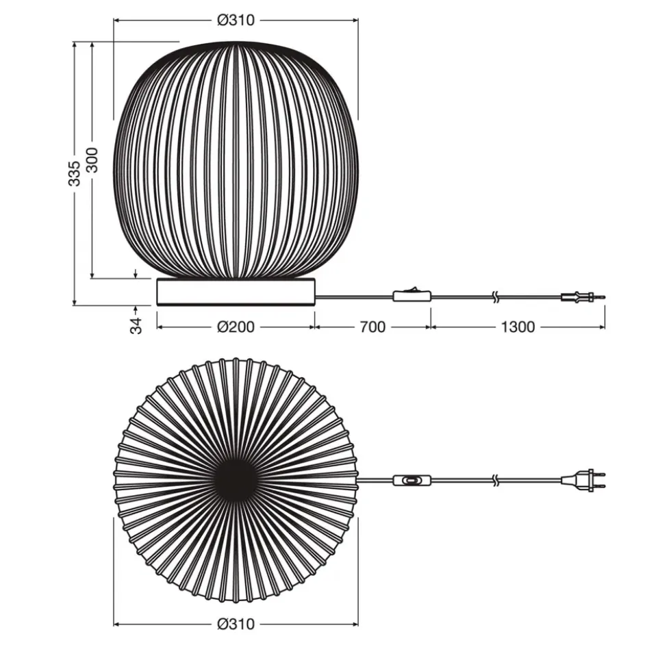 Decor Glass Lantern bordlampe, hvid/natur