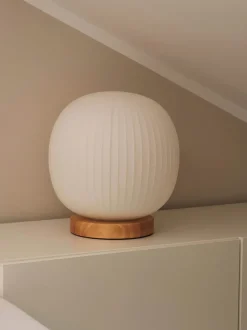 Decor Glass Lantern bordlampe, hvid/natur