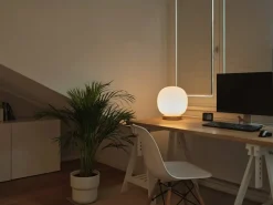 Decor Glass Lantern bordlampe, hvid/natur