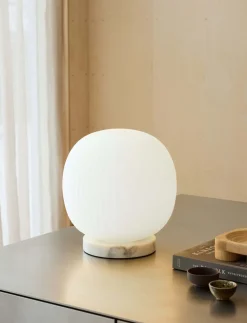 Decor Glass Lantern Marble bordlampe, hvid