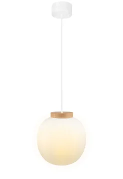 Decor Glass Lantern pendel, hvid/natur