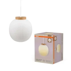 Decor Glass Lantern pendel, hvid/natur