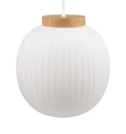 Decor Glass Lantern pendel, hvid/natur