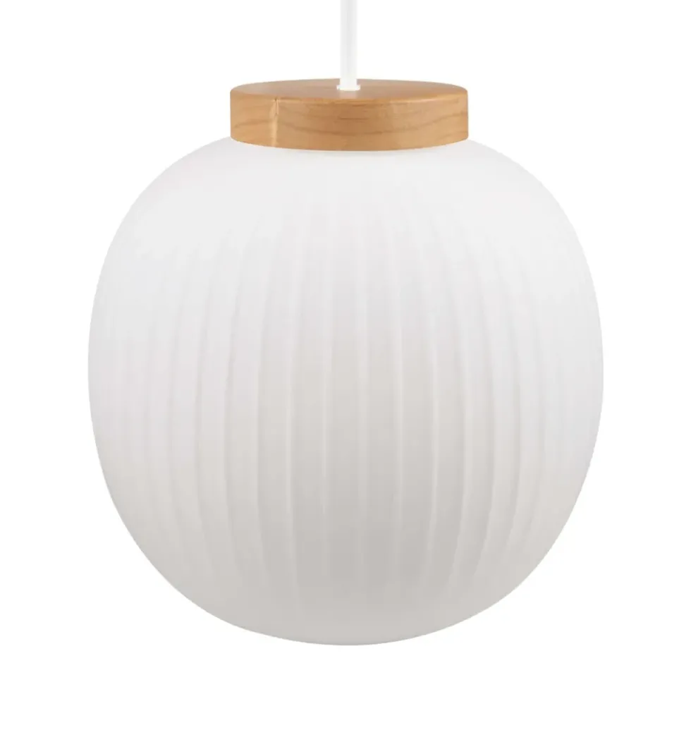 Decor Glass Lantern pendel, hvid/natur